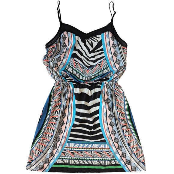 Express Geometric Zebra Print Multi-Color Dress | S - Picture 2 of 5